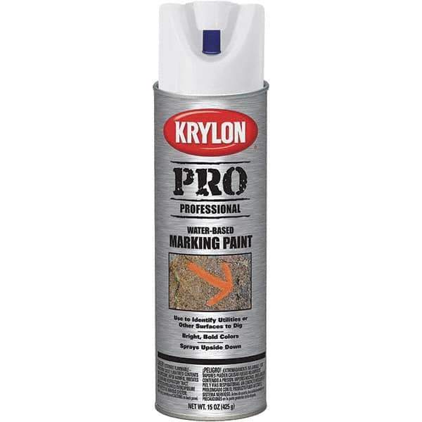 Krylon - 15 fl oz White Marking Paint - Water Base Formula - Exact Tool & Supply