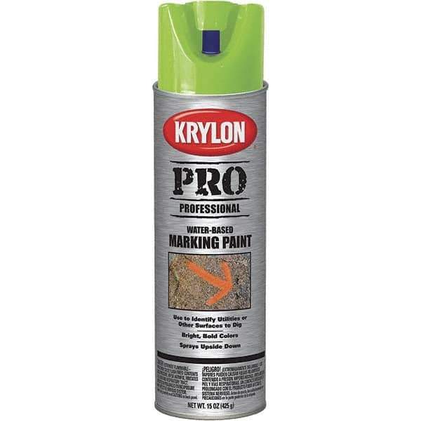 Krylon - 15 fl oz Green Marking Paint - Water Base Formula - Exact Tool & Supply