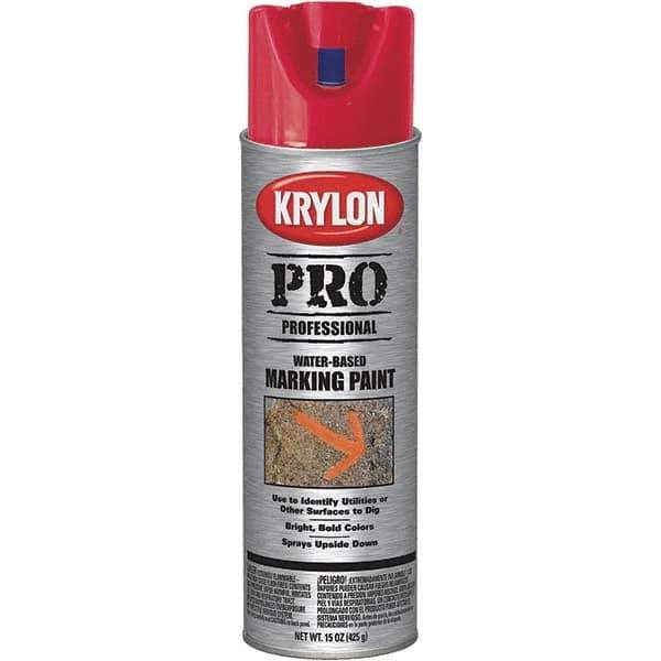 Krylon - 15 fl oz Red Marking Paint - Water Base Formula - Exact Tool & Supply