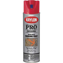 Krylon - 15 fl oz Red Marking Paint - Water Base Formula - Exact Tool & Supply