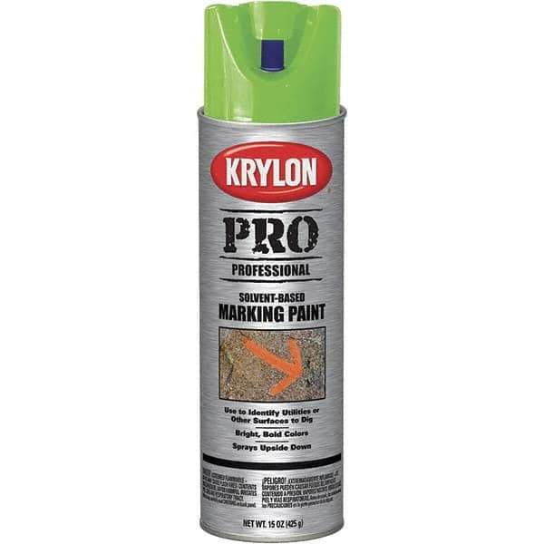Krylon - 15 fl oz Green Marking Paint - Solvent Base Formula - Exact Tool & Supply