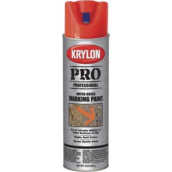 Krylon - 15 fl oz Red/Orange Marking Paint - Water Base Formula - Exact Tool & Supply