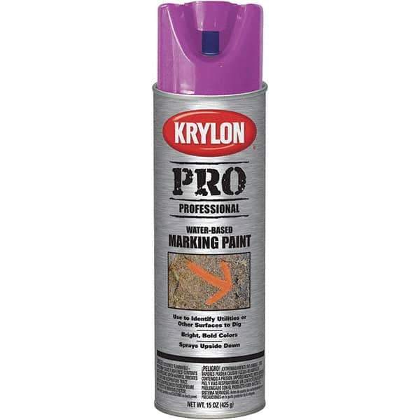 Krylon - 15 fl oz Purple Marking Paint - Water Base Formula - Exact Tool & Supply