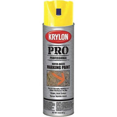 Krylon - 15 fl oz Yellow Marking Paint - Water Base Formula - Exact Tool & Supply