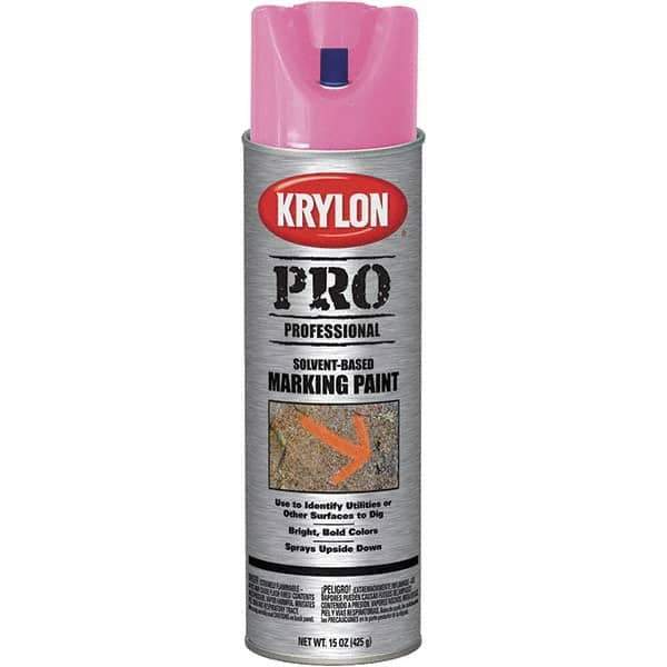 Krylon - 15 fl oz Pink Marking Paint - Solvent Base Formula - Exact Tool & Supply