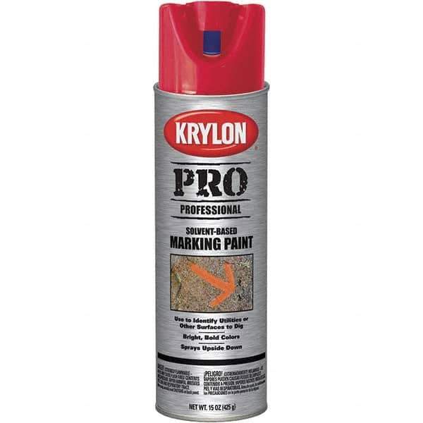 Krylon - 15 fl oz Red Marking Paint - Solvent Base Formula - Exact Tool & Supply