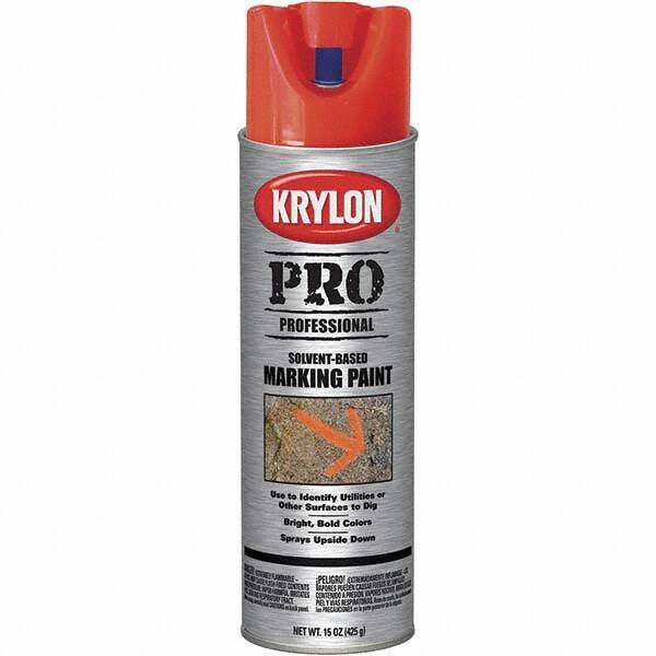 Krylon - 15 fl oz Red/Orange Marking Paint - Solvent Base Formula - Exact Tool & Supply