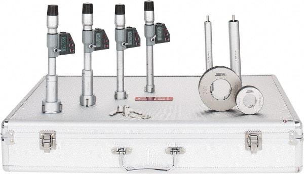 SPI - 0.8" to 2", IP65, Carbide Face Chrome Plated Finish, Electronic Inside Micrometer - 0.00005" Resolution, 0.00016" Accuracy, 90 & 97" Gage Depth - Exact Tool & Supply