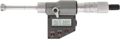 SPI - 0.425" to 0.5", IP65, Carbide Face Chrome Plated Finish, Electronic Inside Micrometer - 0.00005" Resolution, 0.00016" Accuracy, 53.5" Gage Depth - Exact Tool & Supply