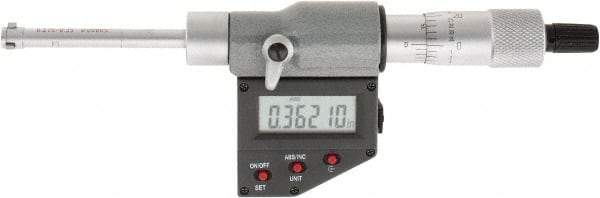 SPI - 0.275" to 0.35", IP65, Carbide Face Chrome Plated Finish, Electronic Inside Micrometer - 0.00005" Resolution, 0.00016" Accuracy, 53.5" Gage Depth - Exact Tool & Supply