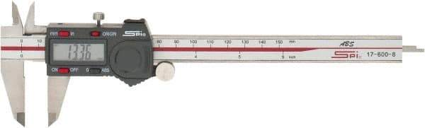 SPI - 0 to 150mm Range, 0.01mm Resolution, Electronic Caliper - Stainless Steel with 40mm Stainless Steel Jaws, 0.001" Accuracy, Micro USB Output - Exact Tool & Supply