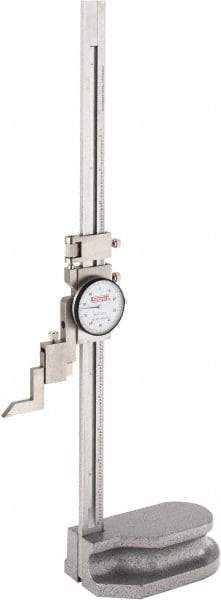SPI - 12" Stainless Steel Dial Height Gage - 0.001" Graduation, Accurate to 0.0015", Dial Display - Exact Tool & Supply
