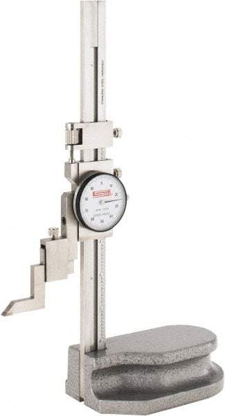 SPI - 6" Stainless Steel Dial Height Gage - 0.001" Graduation, Accurate to 0.001", Dial Display - Exact Tool & Supply