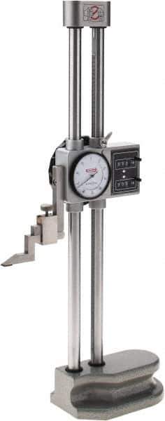 SPI - 12" Stainless Steel Dial Height Gage - 0.001" Graduation, Accurate to 0.0015", Dial and Counter Display - Exact Tool & Supply