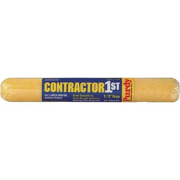 Purdy - 1/2" Nap, 18" Wide Paint Roller Cover - Smooth to Semi-Smooth Texture, Polyester - Exact Tool & Supply