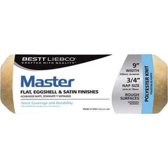 Bestt-Liebco - 3/4" Nap, 9" Wide Paint Roller Cover - Smooth Texture, Polyester - Exact Tool & Supply