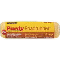 Purdy - 1/2" Nap, 9" Wide Paint Roller Cover - Semi-Smooth to Extra-Rough Texture, 50/50 Polyester & Wool Blend - Exact Tool & Supply