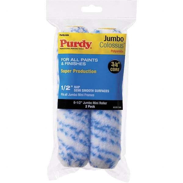 Purdy - 1/2" Nap, 6-1/2" Wide Paint Roller Cover - Semi-Smooth Texture, Woven - Exact Tool & Supply