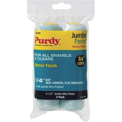 Purdy - 1/4" Nap, 4-1/2" Wide Paint Roller Cover - Smooth Texture, Woven Mohair - Exact Tool & Supply
