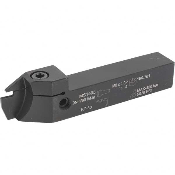 Kennametal - 16mm Max Depth, 3mm to 3mm Width, External Left Hand Indexable Grooving/Cutoff Toolholder - Exact Tool & Supply