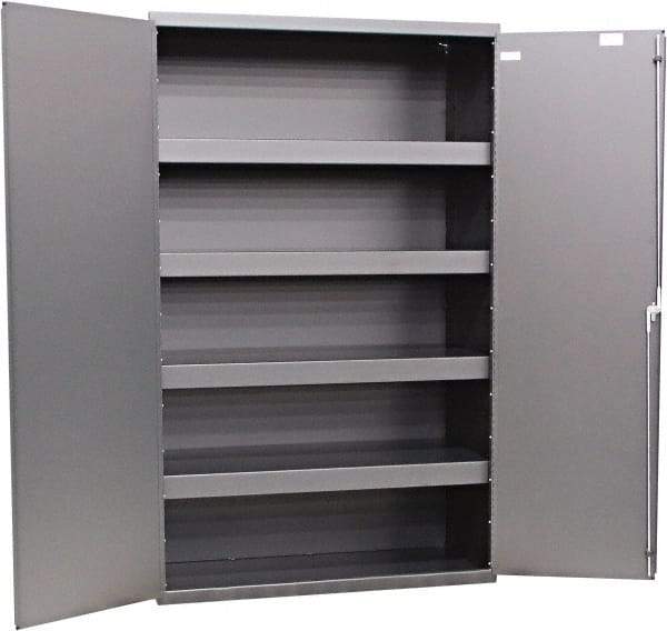 Valley Craft - 4 Shelf Base Storage Cabinet - Steel, 48" Wide x 24" Deep x 84" High, Gray - Exact Tool & Supply