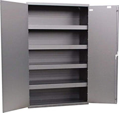Valley Craft - 4 Shelf Base Storage Cabinet - Steel, 48" Wide x 24" Deep x 84" High, Gray - Exact Tool & Supply