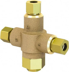 Acorn Engineering - 3/8" Pipe, 125 Max psi, Lead Free Brass Water Mixing Valve & Unit - 4 GPM at 45 psi Flow Rate, Comp End Connections - Exact Tool & Supply