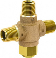 Acorn Engineering - 1/2" Pipe, 125 Max psi, Lead Free Brass Water Mixing Valve & Unit - 4.5 GPM at 45 psi Flow Rate, NPT End Connections - Exact Tool & Supply