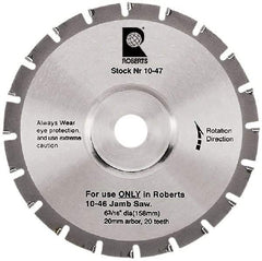QEP - 6-3/16" Diam, 20mm Arbor Hole Diam, 20 Tooth Wet & Dry Cut Saw Blade - Tungsten Carbide-Tipped, Crosscut Action, Standard Round Arbor - Exact Tool & Supply
