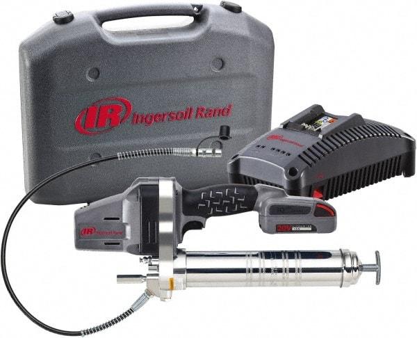Ingersoll-Rand - 6,250 Max psi, Flexible Battery-Operated Grease Gun - 14 oz (Cartridge) Capacity, Includes Battery & Battery Charger - Exact Tool & Supply