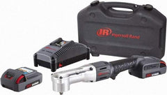 Ingersoll-Rand - 3/8" Drive 20 Volt Angled Cordless Impact Wrench & Ratchet - 1,900 RPM, 3,000 BPM, 180 Ft/Lb Torque, 2 Lithium-Ion Batteries Included - Exact Tool & Supply