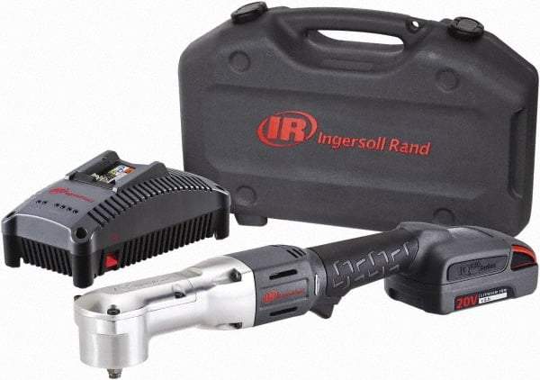 Ingersoll-Rand - 3/8" Drive 20 Volt Angled Cordless Impact Wrench & Ratchet - 1,900 RPM, 2,800 BPM, 180 Ft/Lb Torque, 1 Lithium-Ion Battery Included - Exact Tool & Supply