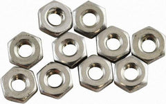 Acorn Engineering - #8-32 UNF Stainless Steel Right Hand Hex Nut - 0.344" Across Flats, 1/8" High, Uncoated - Exact Tool & Supply