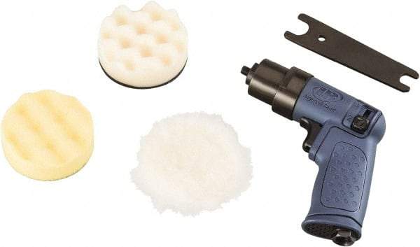 Ingersoll-Rand - 3" Pad Diam, 6,400 RPM, 0.3 hp, Handheld Pneumatic Polisher - 19.8 CFM, 5/16-24" Spindle Thread, 1/4" Inlet - Exact Tool & Supply