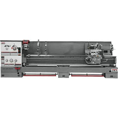 Jet - 26" Swing, 120" Between Centers, 230/460 Volt, Triple Phase Engine Lathe - 6MT Taper, 10 hp, 40 to 1,800 RPM, 4-1/8" Bore Diam - Exact Tool & Supply