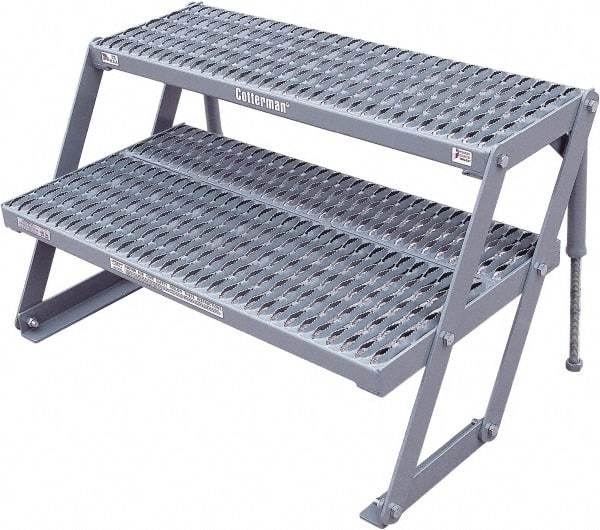 Cotterman - 23" 2 Step Platform - Work Platform, 800 Lb Capacity, 26" Base Width x 21" Base Depth - Exact Tool & Supply