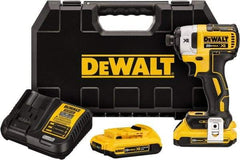 DeWALT - 20 Volt, 1/4" Drive, 20, 125, 152 Ft/Lb Torque, Cordless Impact Driver - 1000, 2800, 3250 RPM, 2 Lithium-Ion Batteries Included - Exact Tool & Supply