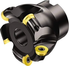 Sandvik Coromant - 8 Inserts, 7" Cutter Diam, 0.4921" Max Depth of Cut, Indexable High-Feed Face Mill - 2-1/2" Arbor Hole Diam, 1.0118" Keyway Width, 2.4803" High, RA300..Rxx Toolholder, R300-2570.. Inserts, Series CoroMill 300 - Exact Tool & Supply