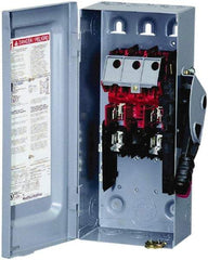 Square D - 30 Amp, 240 VAC, 250 VDC, 2 Pole Fused Safety Switch - NEMA 1, 0.5 hp at 120 VAC, 1.5 hp at 240 VAC, 3 hp at 240 VAC Max (Single Phase), 3 hp at 240 VAC (std) 7.5 hp at 240 VAC (Max) 5 hp at 250VDC (Triple Phase), DPST Contact Form - Exact Tool & Supply