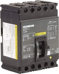 Square D - 45 Amp, 250 VDC, 480 VAC, 3 Pole, Panel Mount Molded Case Circuit Breaker - Thermal Magnetic Trip, 18 kA at 480/600 VAC Breaking Capacity, 12-1/0 (Aluminum), 14-1/0 (Copper) AWG, 4.13 Inch Deep x 6 Inch High x 4-1/2 Inch Long - Exact Tool & Supply