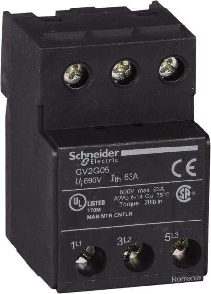 Schneider Electric - 63 Amp Circuit Breaker Terminal Block - Use with Linergy, TeSys D, TeSys GV2, TeSys K, TeSys U - Exact Tool & Supply