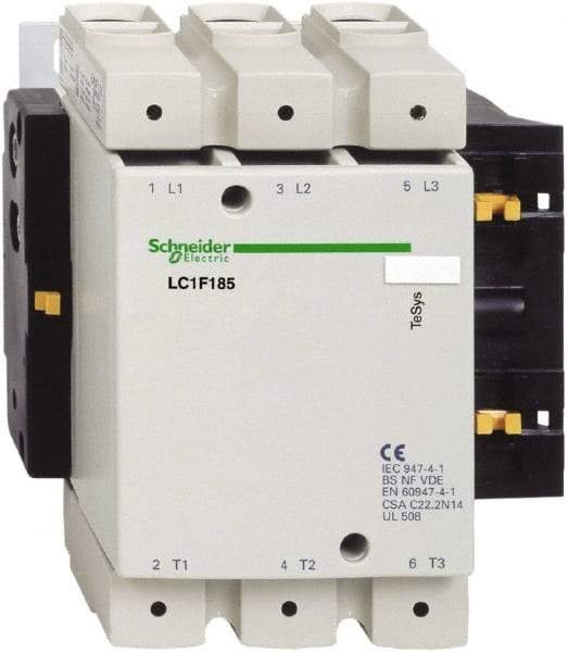 Schneider Electric - 3 Pole, 120 Coil VAC, 275 Amp at 440 VAC, Nonreversible IEC Contactor - Bureau Veritas, CCC, CSA, DNV, EN/IEC 60947-1, EN/IEC 60947-4-1, GL, JEM 1038, LROS, RINA, RMRoS, RoHS Compliant, UL Listed - Exact Tool & Supply