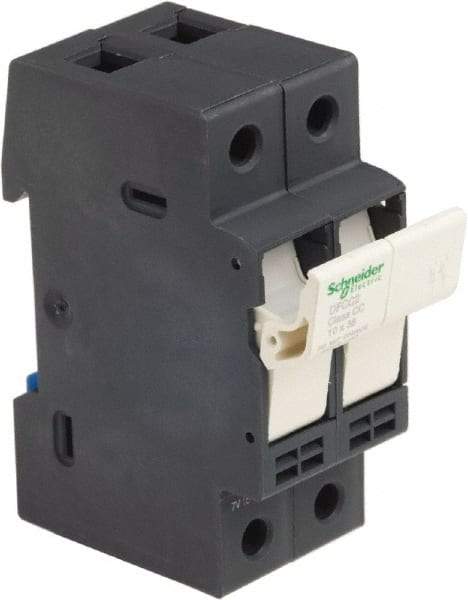Schneider Electric - 2 Pole, 600 Volt, 30 Amp, DIN Rail Mount Fuse Holder - Compatible with CC Class, 35mm Wide Fuse - Exact Tool & Supply