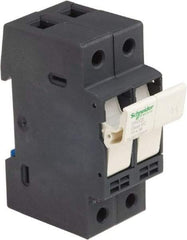 Schneider Electric - 2 Pole, 600 Volt, 30 Amp, DIN Rail Mount Fuse Holder - Compatible with CC Class, 35mm Wide Fuse - Exact Tool & Supply