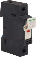 Schneider Electric - 1 Pole, 600 Volt, 32 Amp, DIN Rail Mount Fuse Holder - Compatible with 38mm Long x 17mm Wide and 10mm Diameter Fuse - Exact Tool & Supply