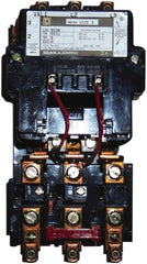 Square D - 440 Coil VAC at 50 Hz, 480 Coil VAC at 60 Hz, 90 Amp, NEMA Size 3, Nonreversible Open Enclosure NEMA Motor Starter - 3 Phase hp: 25 at 200 VAC, 30 at 230 VAC, 50 at 460 VAC, 50 at 575 VAC - Exact Tool & Supply
