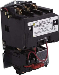 Square D - 110 Coil VAC at 50 Hz, 120 Coil VAC at 60 Hz, 27 Amp, NEMA Size 1, Nonreversible Open Enclosure NEMA Motor Starter - 3 Phase hp: 10 at 460 VAC, 10 at 575 VAC, 7-1/2 at 200 VAC, 7-1/2 at 230 VAC - Exact Tool & Supply