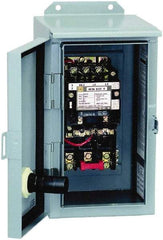 Square D - 110 Coil VAC at 50 Hz, 120 Coil VAC at 60 Hz, 27 Amp, NEMA Size 1, Nonreversible Enclosed Enclosure NEMA Motor Starter - 3 Phase hp: 10 at 460 VAC, 10 at 575 VAC, 7-1/2 at 200 VAC, 7-1/2 at 230 VAC, 12 Enclosure Rating - Exact Tool & Supply