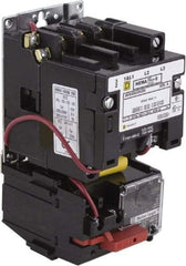 Square D - 110 Coil VAC at 50 Hz, 120 Coil VAC at 60 Hz, 9 Amp, Nonreversible Open Enclosure NEMA Motor Starter - 3 Phase hp: 1-1/2 at 200 VAC, 1-1/2 at 230 VAC, 2 at 460 VAC, 2 at 575 VAC - Exact Tool & Supply