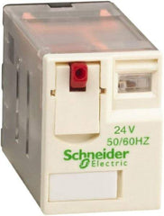 Schneider Electric - 3,000 VA Power Rating, Electromechanical Plug-in General Purpose Relay - 12 Amp at 250/277 VAC & 28 VDC, 6 Amp at 250 VAC & 28 VDC, 2CO, 24 VAC at 50/60 Hz - Exact Tool & Supply